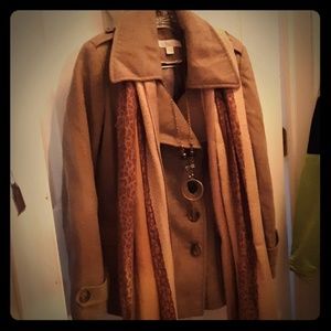 New York &Co. Tan peacoat size small